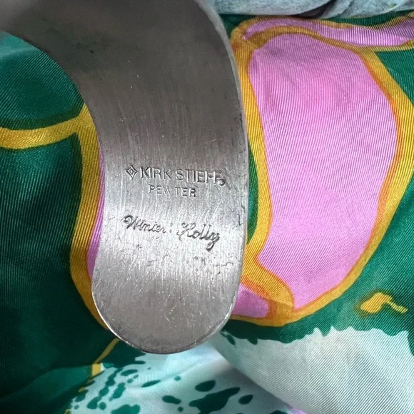 Kirk Stieff Winter Holly Pewter Bangle - Picture 2 of 4